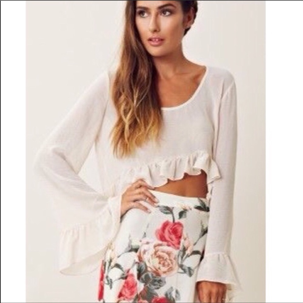 Show me your Mumu Horton Ruffle Crop Top Small